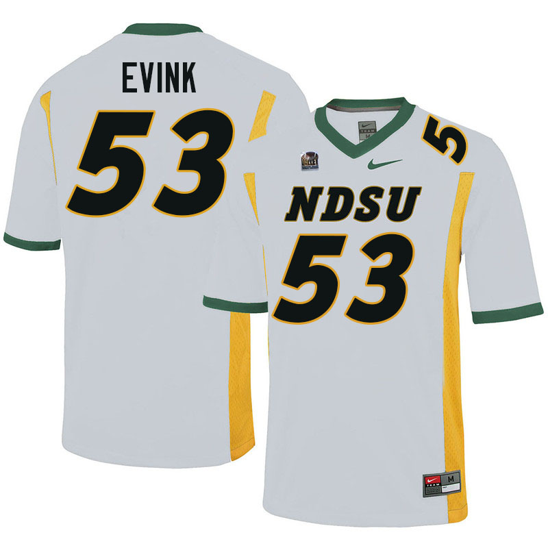 North Dakota State Bison #53 Chase Evink College Football Jerseys Stitched-White